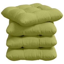 Coussins de siège 4 pcs Vert clair 40 x 40 x 12 cm tissu 552714552714