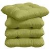 Coussins de siège 4 pcs Vert clair 40 x 40 x 12 cm tissu 552714552714