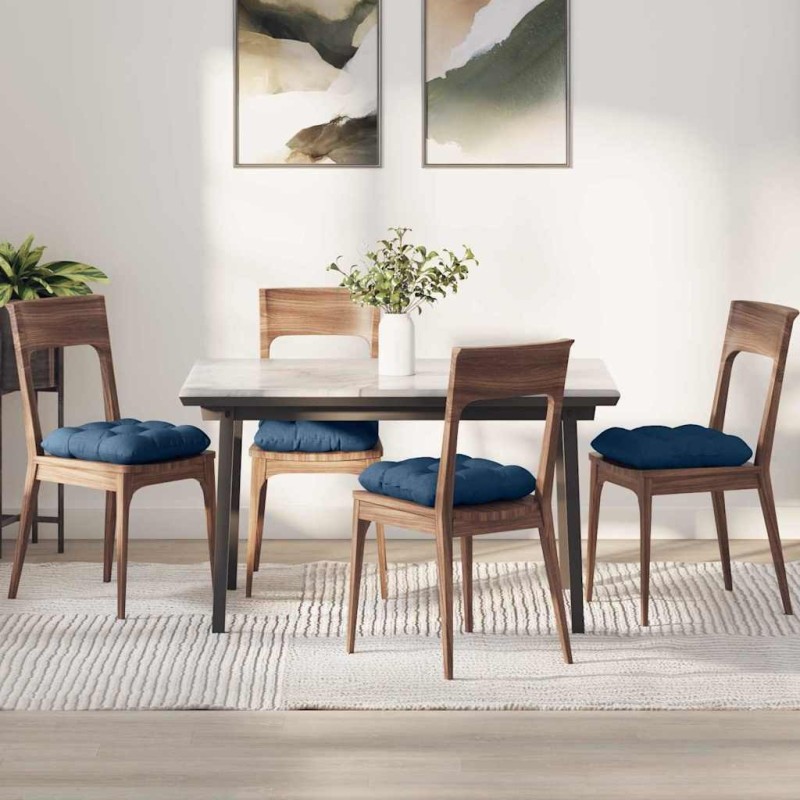 Coussins de siège 4 pcs Bleu 40 x 40 x 12 cm tissu 552716552716