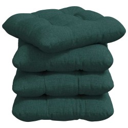 Coussins de siège 4 pcs Vert foncé 45 x 45 x 12 cm tissu 552722552722
