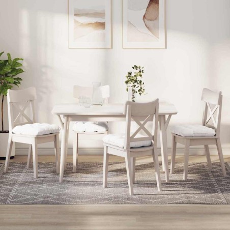 Coussins de siège 4 pcs Blanc 40 x 40 x 12 cm tissu 552723552723