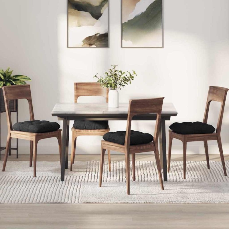 Coussins de siège 4 pcs Noir 45 x 45 x 12 cm tissu 552724552724