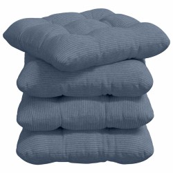 Coussins de siège 4 pcs Bleu 40 x 40 cm Tissu en velours côtelé 552728552728