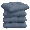 Coussins de siège 4 pcs Bleu 40 x 40 cm Tissu en velours côtelé 552728552728
