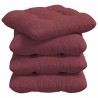 Coussins de siège 4 pcs Bordeaux 45 x 45 x 12 cm tissu 552729552729