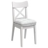 Coussins de siège 4 pcs Blanc 45 x 45 x 12 cm tissu 552731552731