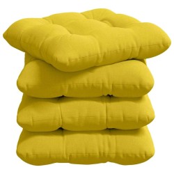 Coussins de siège 4 pcs Jaune clair 45 x 45 x 12 cm tissu 552733552733
