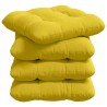 Coussins de siège 4 pcs Jaune clair 45 x 45 x 12 cm tissu 552733552733