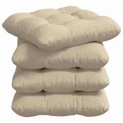 Coussins de siège 4 pcs Crème 45 x 45 x 12 cm tissu 552735552735