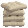 Coussins de siège 4 pcs Crème 45 x 45 x 12 cm tissu 552735552735