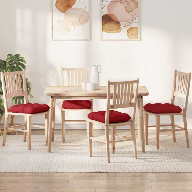 Coussins de siège 4 pcs Rouge 40 x 40 x 12 cm tissu 552745552745