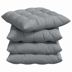 Coussins de siège 4 pcs Gris clair 40 x 40 x 6 cm tissu 552746552746