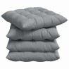 Coussins de siège 4 pcs Gris clair 40 x 40 x 6 cm tissu 552746552746