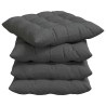 Coussins de siège 4 pcs Gris foncé 40 x 40 x 6 cm tissu 552747552747