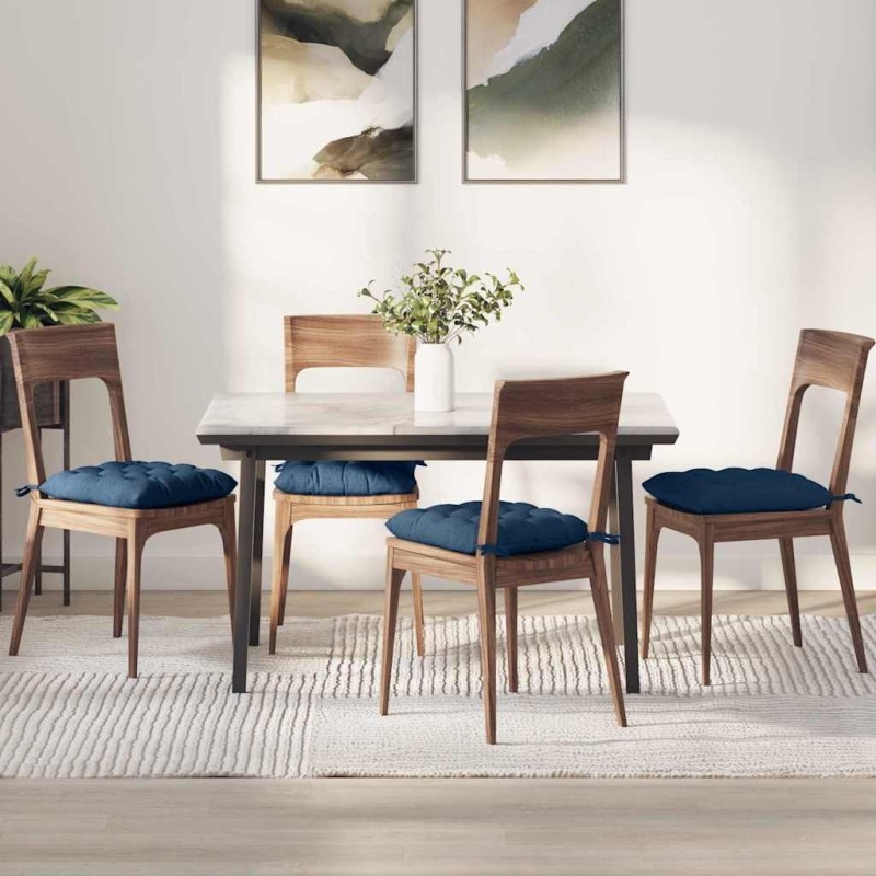 Coussins de siège 4 pcs Bleu 40 x 40 x 6 cm tissu 552749552749