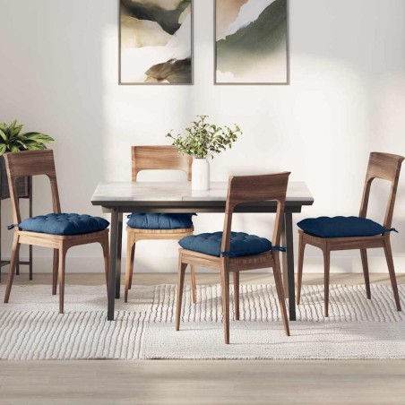 Coussins de siège 4 pcs Bleu 40 x 40 x 6 cm tissu 552749552749