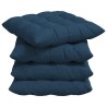 Coussins de siège 4 pcs Bleu 40 x 40 x 6 cm tissu 552749552749