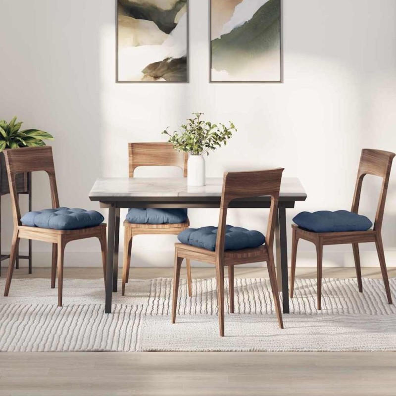 Coussins de siège 4 pcs Bleu 45 x 45 cm Tissu en velours côtelé 552751552751