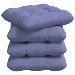 Coussins de siège 4 pcs Bleu denim 40 x 40 x 12 cm tissu 552754552754