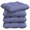 Coussins de siège 4 pcs Bleu denim 40 x 40 x 12 cm tissu 552754552754