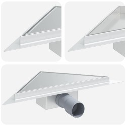 Drain de douche triangle 2 en 1 Argenté 32 x 32 x 7,5 cm 552767552767