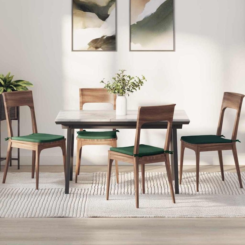 Coussins de siège 4 pcs Vert foncé 40 x 40 x 3 cm 552776552776