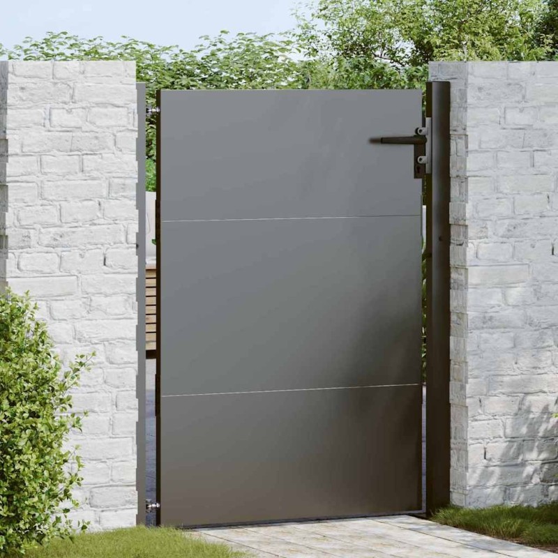Porte de Jardin Noir 105 x 130 cm Acier enduit de poudre 552786552786