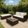 Salon de jardin 2 pcs avec coussins Résine tressée Marron 552787552787