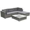 Salon de jardin 5 pcs avec coussins résine tressée gris 552790552790