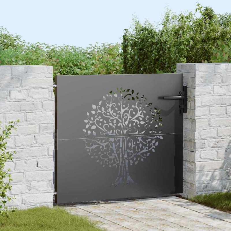 Porte de Jardin Noir 85 x 100 cm Acier peint par poudre 552794552794