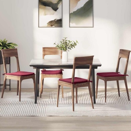 Coussins de siège 4 pcs Bordeaux 40 x 40 x 3 cm Velours 552797552797