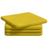 Coussins de siège 4 pcs Jaune 40 x 40 x 3 cm Velours 552799552799