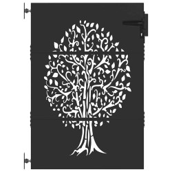 Porte de Jardin Noir 85 x 125 cm Acier peint par poudre 552801552801