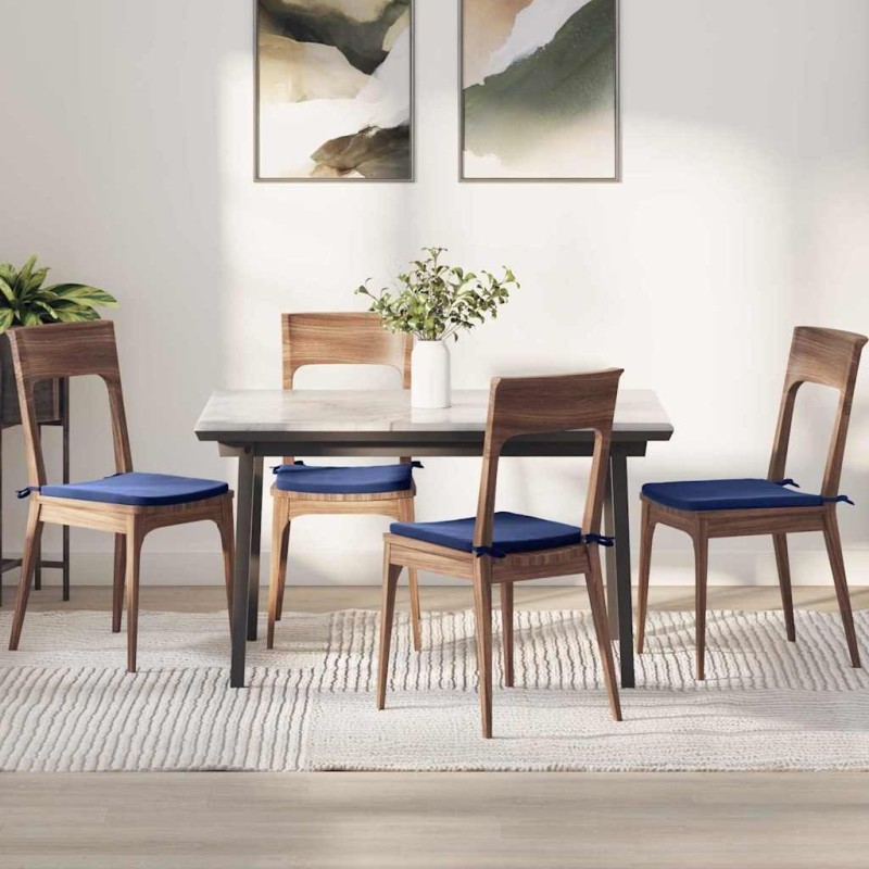 Coussins de siège 4 pcs Bleu police 40 x 40 x 3 cm Velours 552802552802