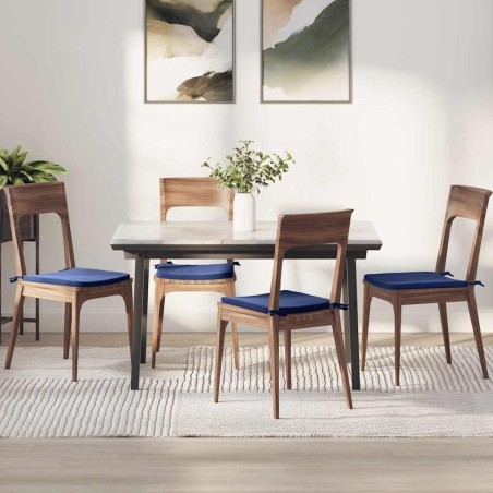 Coussins de siège 4 pcs Bleu police 40 x 40 x 3 cm Velours 552802552802