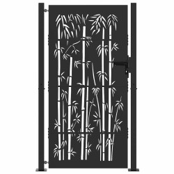 Porte de Jardin Noir 110 x 205 cm Acier enduit de poudre 552805552805