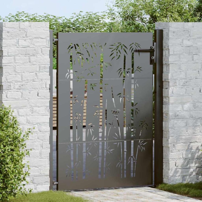 Porte de Jardin Noir 110 x 155 cm Acier enduit de poudre 552807552807