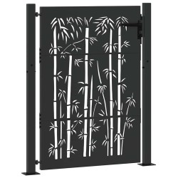 Porte de Jardin Noir 110 x 155 cm Acier enduit de poudre 552807552807
