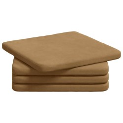 Coussins de siège 4 pcs Marron 40 x 40 x 3 cm Velours 552809552809