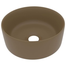 Lavabo rond de luxe Crème mat 40x15 cm Céramique 552812552812