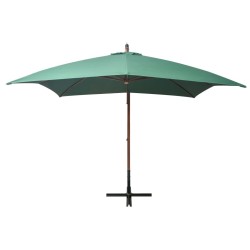 Parasol suspendu avec poteau en bois 300x300 cm vert 552813552813
