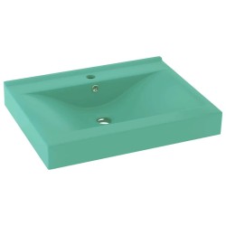 Lavabo avec trou de robinet Vert clair mat 60x46 cm Céramique 552816552816