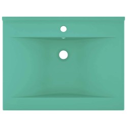 Lavabo avec trou de robinet Vert clair mat 60x46 cm Céramique 552816552816