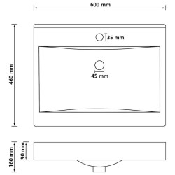 Lavabo avec trou de robinet Vert clair mat 60x46 cm Céramique 552816552816