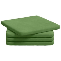 Coussins de siège 4 pcs Vert clair 40 x 40 x 3 cm Velours 552817552817