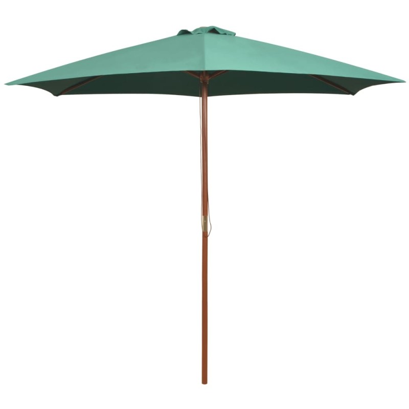 Parasol avec poteau en bois 270 x 270 cm Vert 552819552819