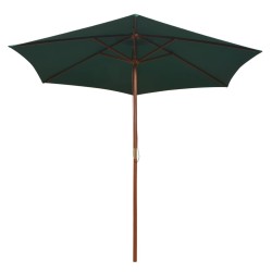 Parasol avec poteau en bois 270 x 270 cm Vert 552819552819