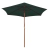 Parasol avec poteau en bois 270 x 270 cm Vert 552819552819