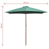 Parasol avec poteau en bois 270 x 270 cm Vert 552819552819
