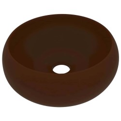 Lavabo rond de luxe Marron foncé mat 40x15 cm Céramique 552822552822